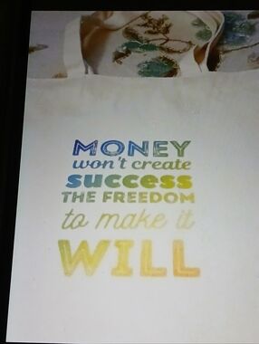 Inspirational Quote Tote Bag — Multicolor Text